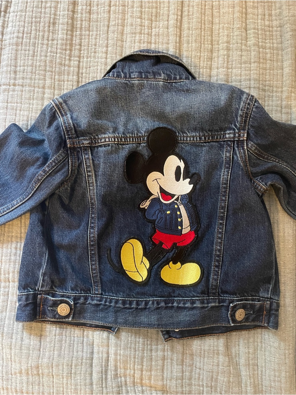 GAP Dark Blue Denim Kids Jacket with Mickey Appliqué